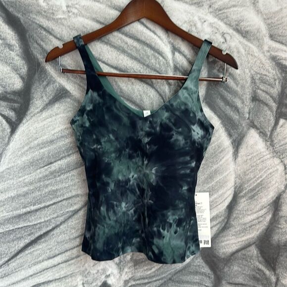 lululemon athletica Tops - Lululemon Align Waist-Length Tank Top size 8 NWT Diamond Dye Blue Teal Grey